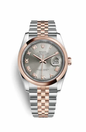 Rolex Datejust 36 Rolesor Everose Domed / Oyster / Steel Roman 116201-0071
