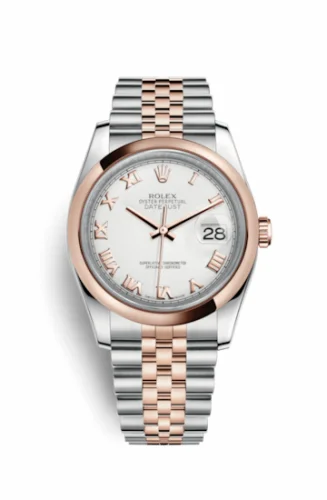 Rolex Datejust 36 Rolesor Everose Domed / Jubilee / White Roman 116201-0074