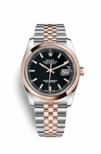 Rolex Datejust 36 Rolesor Everose Domed / Jubilee / Black 116201-0075