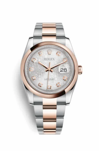 Rolex Datejust 36 Rolesor Everose Domed / Oyster / Silver Computer 116201-0077