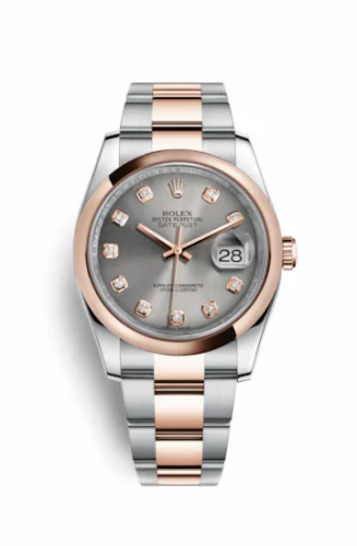 Rolex Datejust 36 Rolesor Everose Domed / Oyster / Steel Diamond 116201-0082