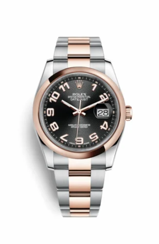 Rolex Datejust 36 Rolesor Everose Domed / Oyster / Black Arabic 116201-0087