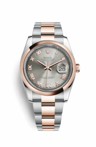 Rolex Datejust 36 Rolesor Everose Domed / Oyster / Steel Roman 116201-0090