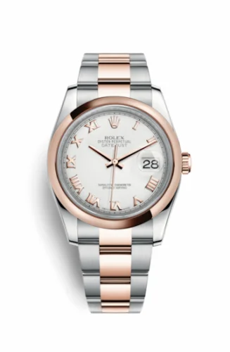 Rolex Datejust 36 Rolesor Everose Domed / Oyster / Ivory Roman 116201-0093
