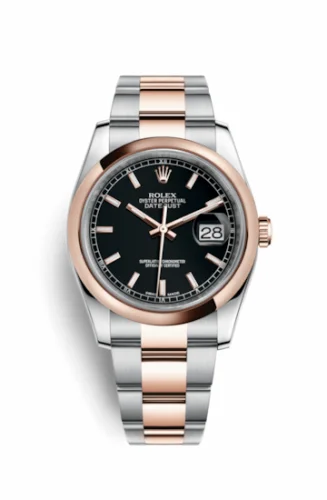 Rolex Datejust 36 Rolesor Everose Domed / Oyster / Black 116201-0094