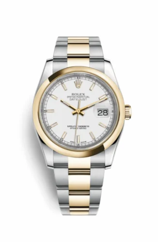 Rolex Datejust 36 Rolesor Yellow Domed / Oyster / White 116203-0124
