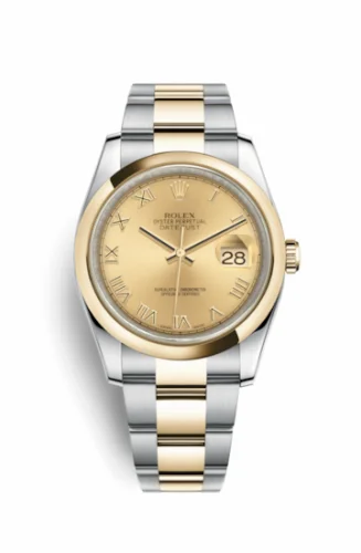 Rolex Datejust 36 Rolesor Yellow Domed / Oyster / Champagne Roman 116203-0128