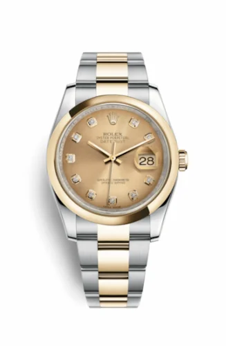 Rolex Datejust 36 Rolesor Yellow Domed / Oyster / Champagne Diamonds 116203-0130