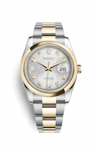 Rolex Datejust 36 Rolesor Yellow Domed / Oyster / Silver Computer 116203-0132