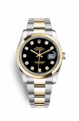 Rolex Datejust 36 Rolesor Yellow Domed / Oyster / Black Diamond 116203-0133