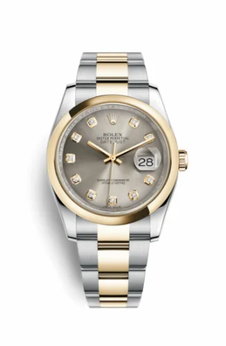 Rolex Datejust 36 Rolesor Yellow Domed / Oyster / Steel Diamonds 116203-0138