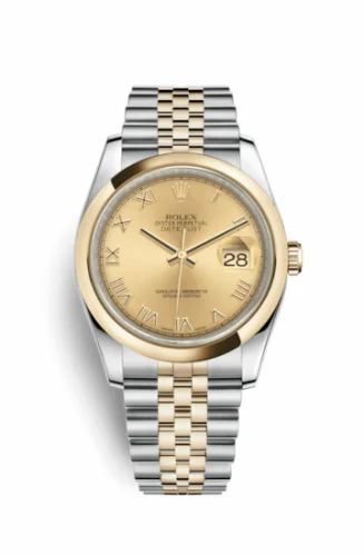 Rolex Datejust 36 Rolesor Yellow Domed / Jubilee / Champagne Roman 116203-0141