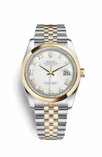 Rolex Datejust 36 Rolesor Yellow Domed / Jubilee / White Roman 116203-0144
