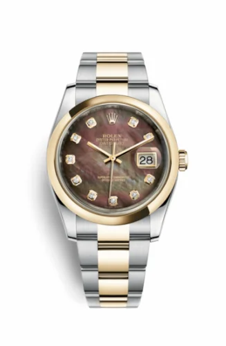 Rolex Datejust 36 Rolesor Yellow Domed / Oyster / Brown MOP 116203-0149