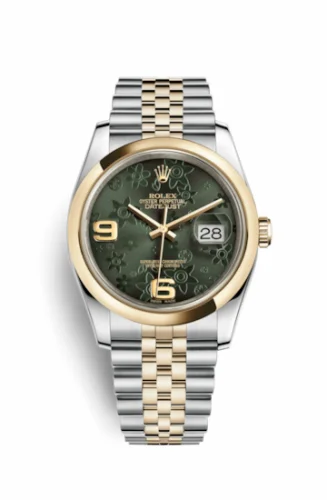 Rolex Datejust 36 Rolesor Yellow Domed / Jubilee / Green Floral 116203-0162