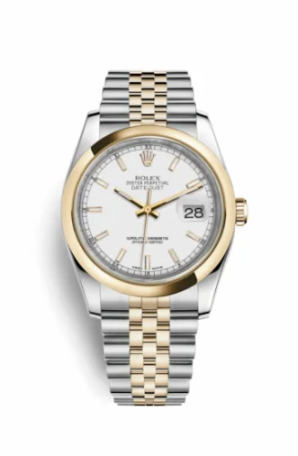 Rolex Datejust 36 Rolesor Yellow Domed / Jubilee / White 116203-0165