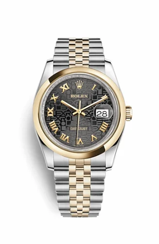 Rolex Datejust 36 Rolesor Yellow Domed / Jubilee / Black Computer Roman 116203-0172