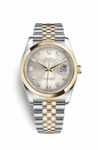 Rolex Datejust 36 Rolesor Yellow Domed / Jubilee / Silver Diamonds 116203-0176