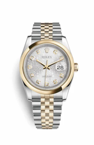 Rolex Datejust 36 Rolesor Yellow Domed / Jubilee / Silver Computer 116203-0177