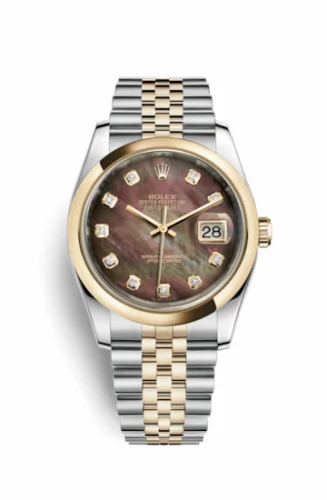 Rolex Datejust 36 Rolesor Yellow Domed / Jubilee / Brown MOP 116203-0181