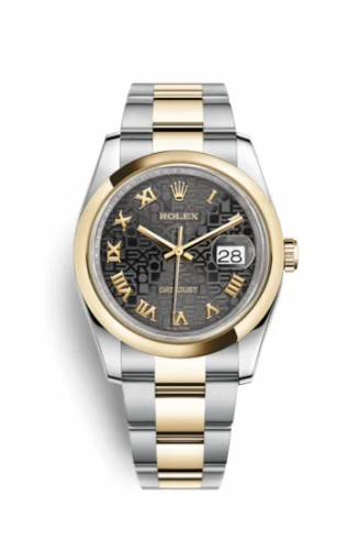 Rolex Datejust 36 Rolesor Yellow Domed / Oyster / Black Computer Roman 116203-0191