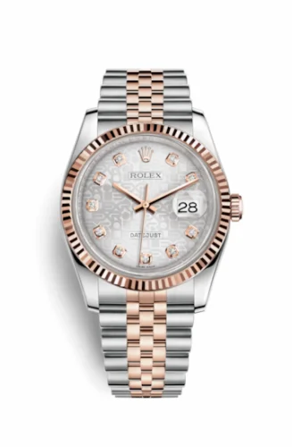 Rolex Datejust 36 Rolesor Everose Fluted / Jubilee / Silver Computer 116231-0059