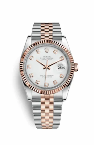 Rolex Datejust 36 Rolesor Everose Fluted / Jubilee / White Diamonds 116231-0060