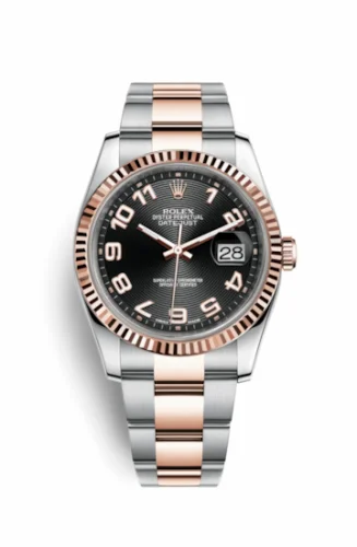Rolex Datejust 36 Rolesor Everose Fluted / Oyster / Black Arabic 116231-0066