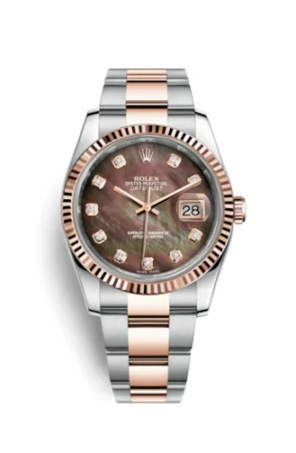 Rolex Datejust 36 Rolesor Everose Fluted / Oyster / Black MOP 116231-0075
