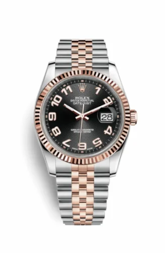 Rolex Datejust 36 Rolesor Everose Fluted / Jubilee / Black Arabic 116231-0090