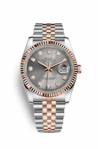 Rolex Datejust 36 Rolesor Everose Fluted / Jubilee / Steel Diamonds 116231-0100