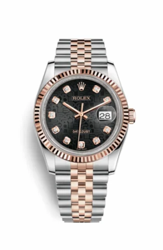 Rolex Datejust 36 Rolesor Everose Fluted / Jubilee / Black Computer 116231-0101