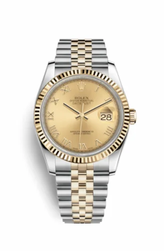 Rolex Datejust 36 Rolesor Yellow Fluted / Jubilee / Champagne Roman 116233-0147