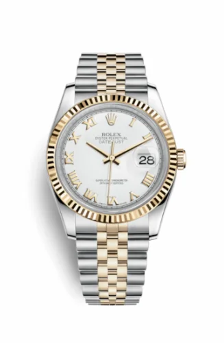 Rolex Datejust 36 Rolesor Yellow Fluted / Jubilee / White Roman 116233-0149