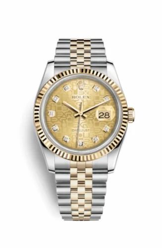 Rolex Datejust 36 Rolesor Yellow Fluted / Jubilee / Champagne Computer 116233-0155