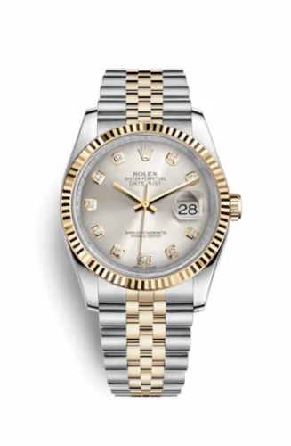 Rolex Datejust 36 Rolesor Yellow Fluted / Jubilee / Silver Diamonds 116233-0157