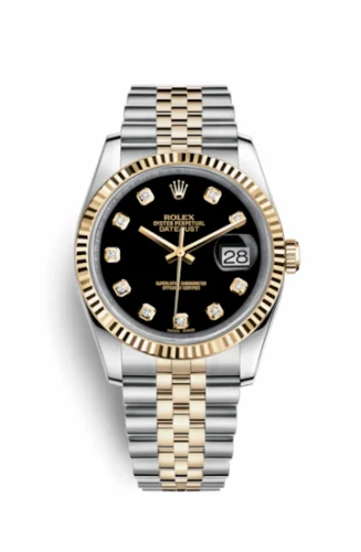 Rolex Datejust 36 Rolesor Yellow Fluted / Jubilee / Black Diamond 116233-0158
