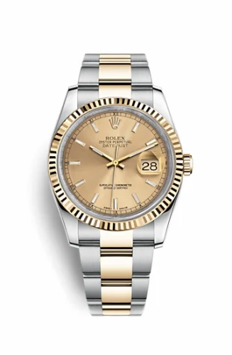 Rolex Datejust 36 Rolesor Yellow Fluted / Oyster / Champagne 116233-0172