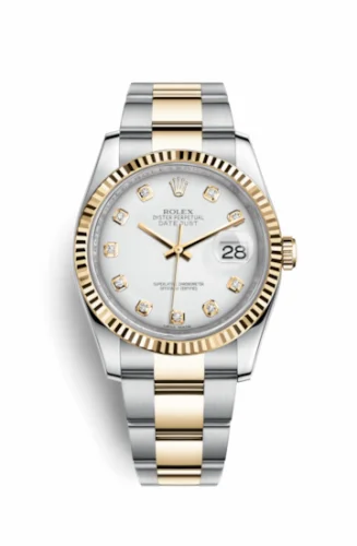 Rolex Datejust 36 Rolesor Yellow Fluted / Oyster / White Diamond 116233-0174