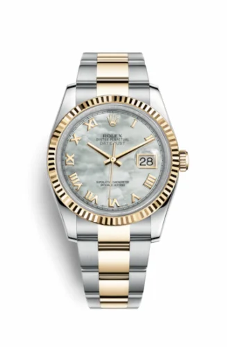 Rolex Datejust 36 Rolesor Yellow Fluted / Oyster / MOP Roman 116233-0176