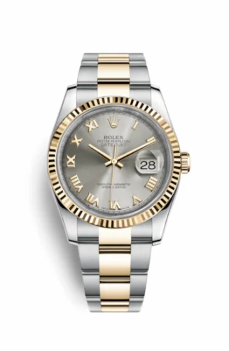 Rolex Datejust 36 Rolesor Yellow Fluted / Oyster / Steel Roman 116233-0180