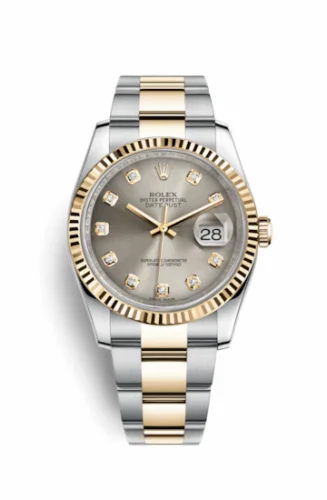 Rolex Datejust 36 Rolesor Yellow Fluted / Oyster / Steel Diamonds 116233-0181