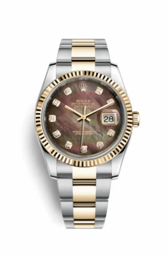 Rolex Datejust 36 Rolesor Yellow Fluted / Oyster / Black MOP 116233-0186
