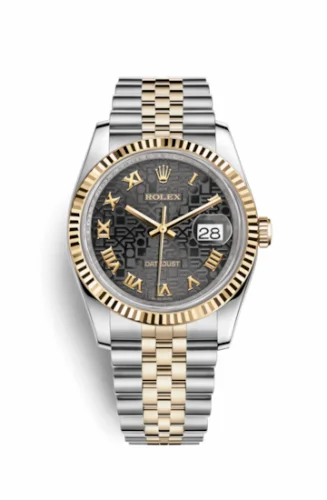 Rolex Datejust 36 Rolesor Yellow Fluted / Jubilee / Black Computer Roman 116233-0198