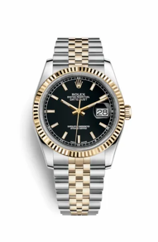 Rolex Datejust 36 Rolesor Yellow Fluted / Jubilee / Black 116233-0199