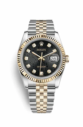Rolex Datejust 36 Rolesor Yellow Fluted / Jubilee / Black Computer 116233-0208