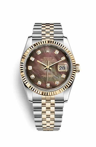 Rolex Datejust 36 Rolesor Yellow Fluted / Jubilee / Black MOP 116233-0212