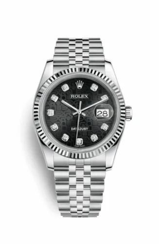 Rolex Datejust 36 Stainless Steel Fluted / Jubilee / Black Computer 116234-0079