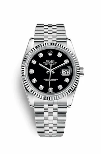 Rolex Datejust 36 Stainless Steel Fluted / Jubilee / Black Diamond 116234-0083