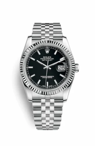 Rolex Datejust 36 Stainless Steel Fluted / Jubilee / Black 116234-0085